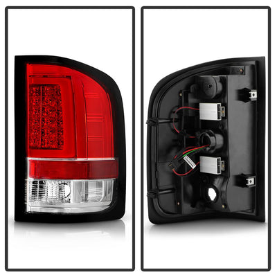 Version 3 Red Clear Light Bar LED Tail Lights <br>07-13 Chevy Silverado 1500 2500 HD 3500 HD