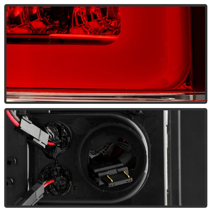Version 3 Red Clear Light Bar LED Tail Lights <br>07-13 Chevy Silverado 1500 2500 HD 3500 HD