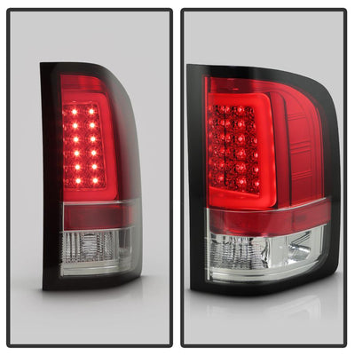 Version 3 Red Clear Light Bar LED Tail Lights <br>07-13 Chevy Silverado 1500 2500 HD 3500 HD