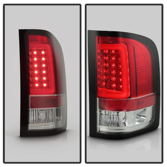 Version 3 Red Clear Light Bar LED Tail Lights <br>07-13 Chevy Silverado 1500 2500 HD 3500 HD