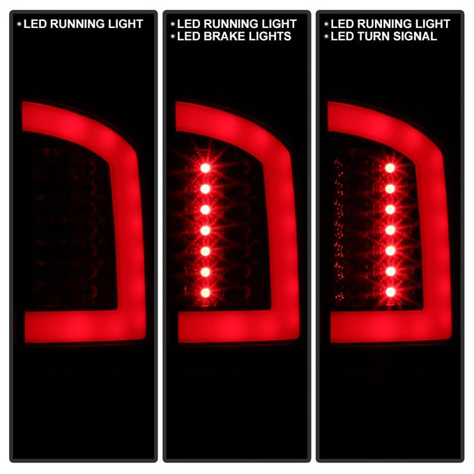 Version 3 Black Smoke Light Bar LED Tail Lights <br>02-06 Dodge Ram 1500 03-06 Dodge Ram 3500 Ram 2500