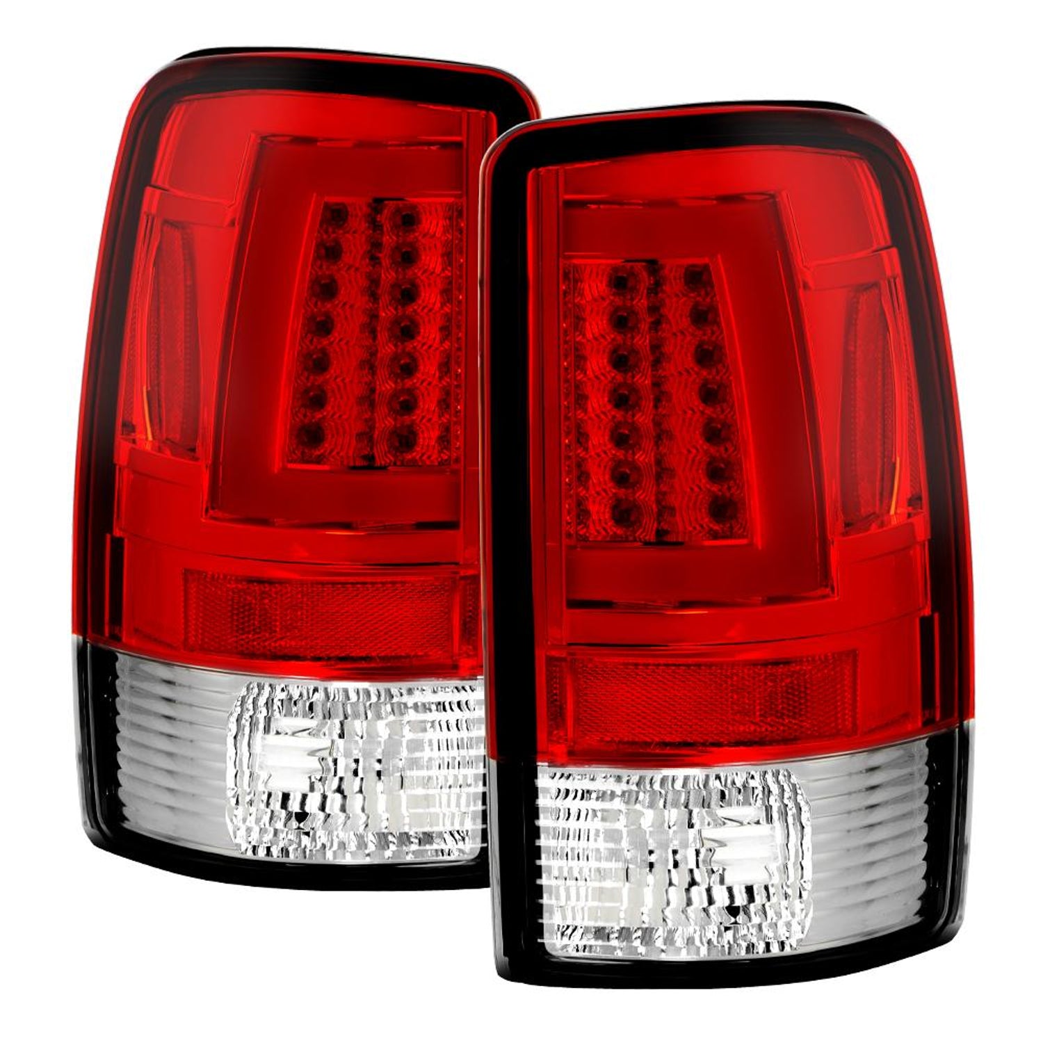 Version 2 Red Clear LED Tail Lights <br>00-06 Chevy Suburban Tahoe, GMC Yukon Yukon XL 2500