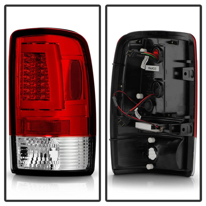 Version 2 Red Clear LED Tail Lights <br>00-06 Chevy Suburban Tahoe, GMC Yukon Yukon XL 2500
