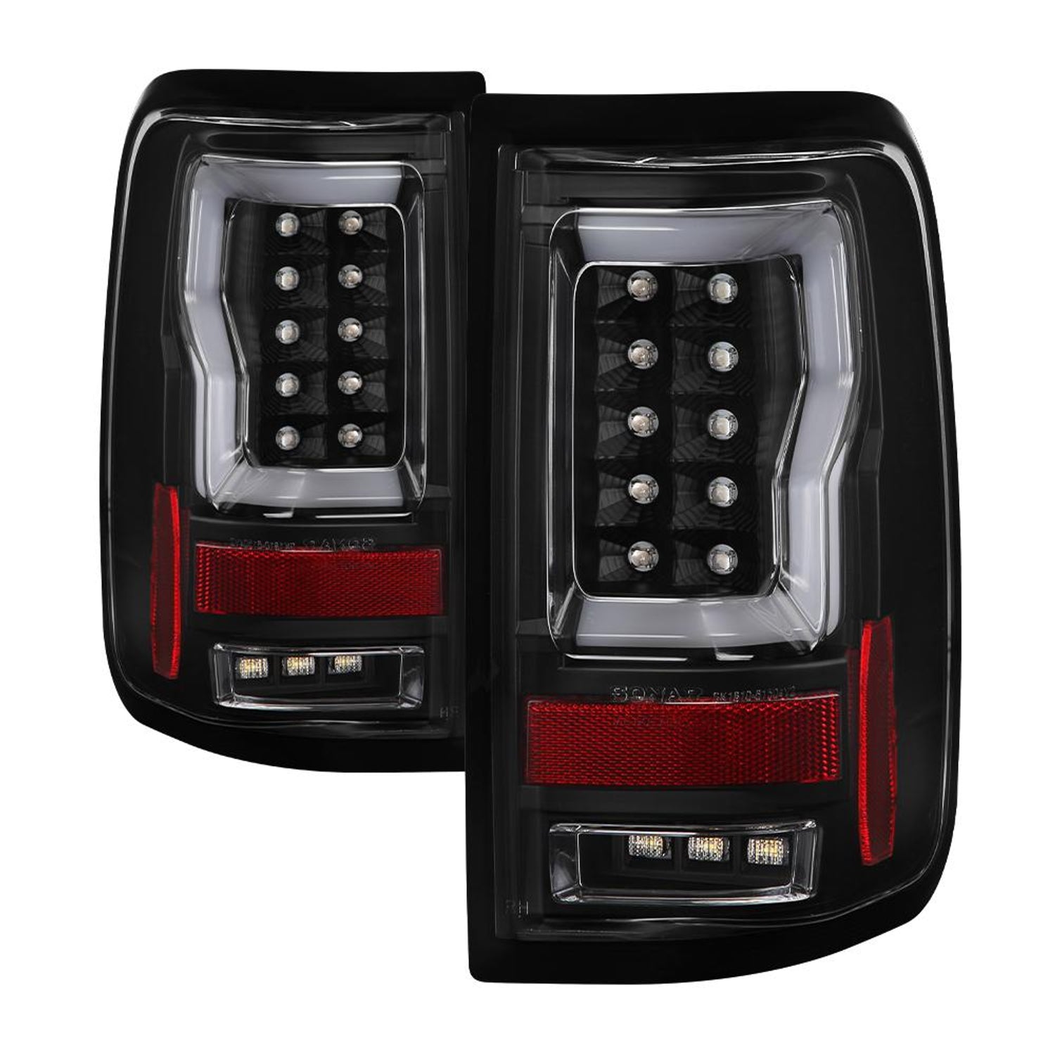 Version 2 Black LED Tail Lights <br>04-08 Ford F-150