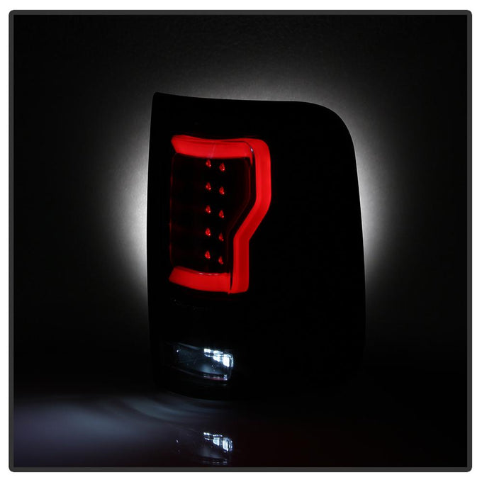 Version 2 Black Smoke LED Tail Lights <br>04-08 Ford F-150