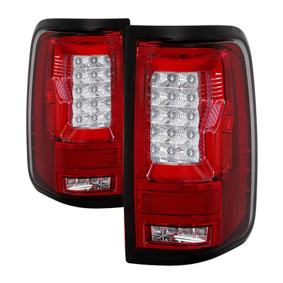 Version 2 Red Clear LED Tail Lights <br>04-08 Ford F-150