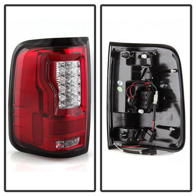 Version 2 Red Clear LED Tail Lights <br>04-08 Ford F-150