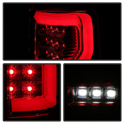 Version 2 Red Clear LED Tail Lights <br>04-08 Ford F-150