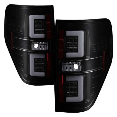 Version 2 Black Smoke LED Tail Lights <br>09-14 Ford F-150