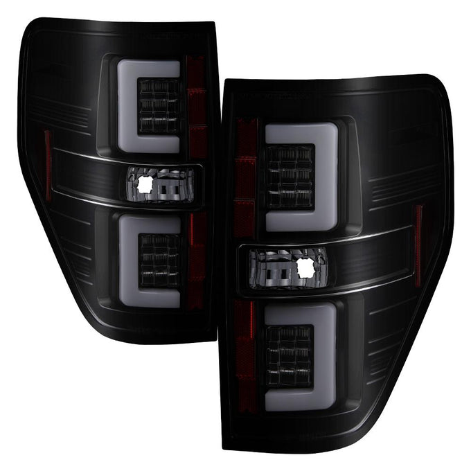 Version 2 Black Smoke LED Tail Lights <br>09-14 Ford F-150