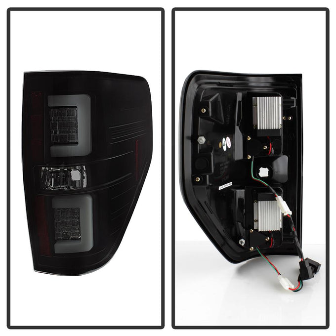 Version 2 Black Smoke LED Tail Lights <br>09-14 Ford F-150