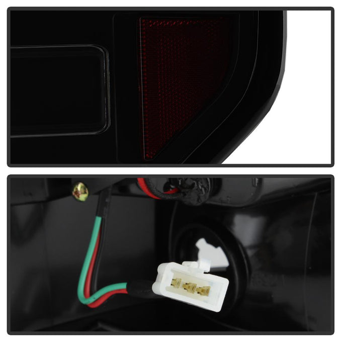 Version 2 Black Smoke LED Tail Lights <br>09-14 Ford F-150