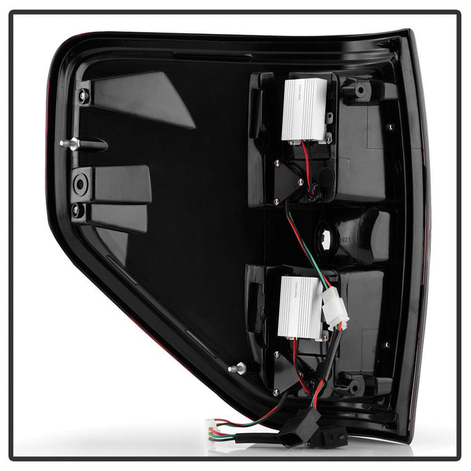 Version 2 Red Clear LED Tail Lights <br>09-14 Ford F-150
