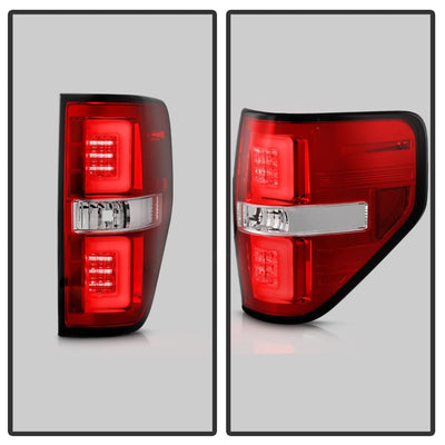 Version 2 Red Clear LED Tail Lights <br>09-14 Ford F-150