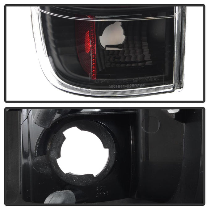 Version 3 Black Light Bar LED Tail Lights <br>97-03 Ford F-150, 1999 F-250, 99-07 F250-F550 Super Duty