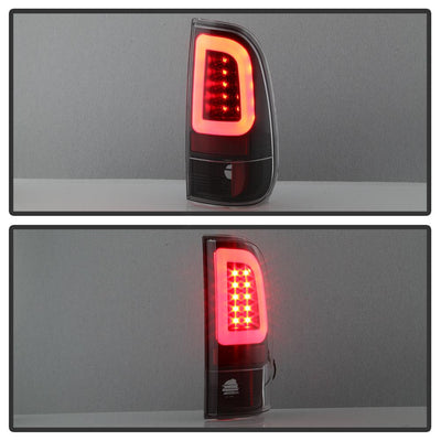 Version 3 Black Light Bar LED Tail Lights <br>97-03 Ford F-150, 1999 F-250, 99-07 F250-F550 Super Duty