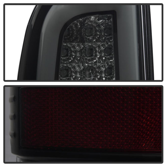 Version 3 Black Smoke Light Bar LED Tail Lights <br>97-03 Ford F-150, 1999 F-250, 99-07 F250-F550 Super Duty