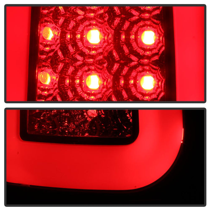 Version 3 Black Smoke Light Bar LED Tail Lights <br>97-03 Ford F-150, 1999 F-250, 99-07 F250-F550 Super Duty