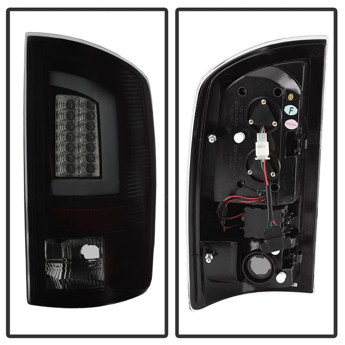 Version 3 Black Smoke Light Bar LED Tail Lights <br>07-08 Dodge Ram 1500 07-09 Dodge Ram 2500 Ram 3500