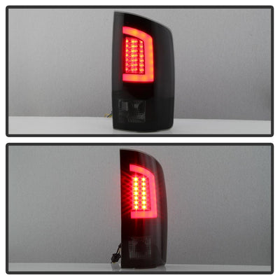 Version 3 Black Smoke Light Bar LED Tail Lights <br>07-08 Dodge Ram 1500 07-09 Dodge Ram 2500 Ram 3500