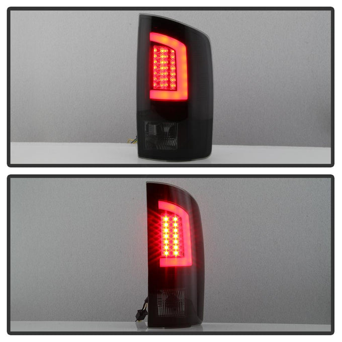 Version 3 Black Smoke Light Bar LED Tail Lights <br>07-08 Dodge Ram 1500 07-09 Dodge Ram 2500 Ram 3500