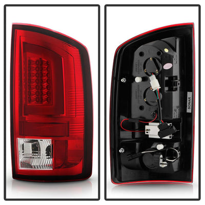Version 3 Red Clear Light Bar LED Tail Lights <br>07-08 Dodge Ram 1500 07-09 Dodge Ram 2500 Ram 3500