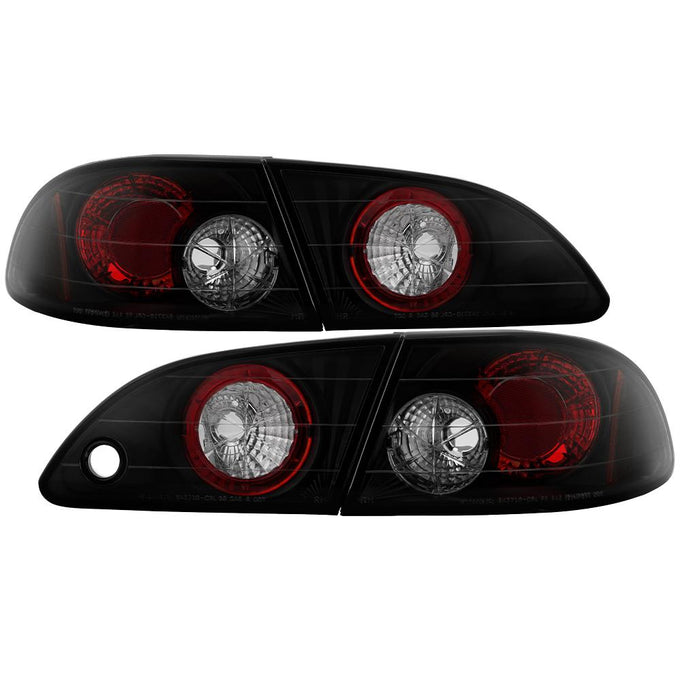 Black Smoke Euro Style Tail Lights <br>98-02 Toyota Corolla