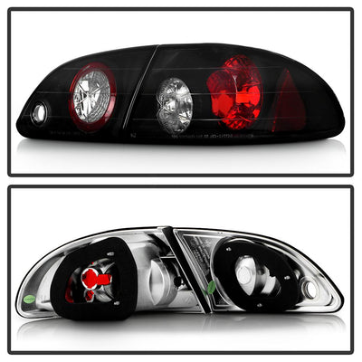 Black Smoke Euro Style Tail Lights <br>98-02 Toyota Corolla