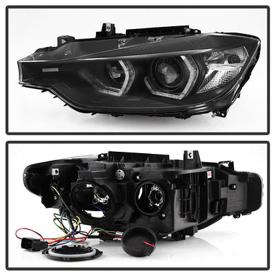 LED DRL Black Projector Headlights <br>12-14 BMW 328i xDrive 320i 328i 335i 335i xDrive