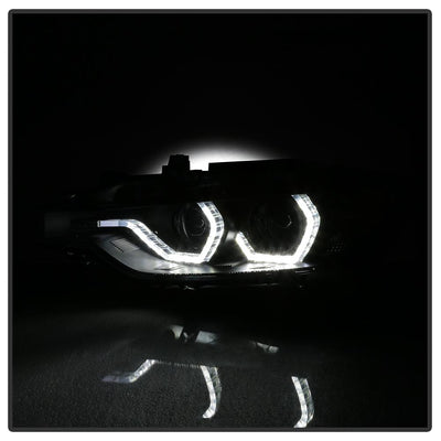 LED DRL Black Projector Headlights <br>12-14 BMW 328i xDrive 320i 328i 335i 335i xDrive
