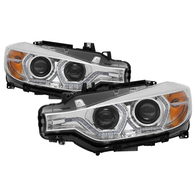 LED DRL Chrome Projector Headlights <br>12-14 BMW 328i xDrive 320i 328i 335i 335i xDrive