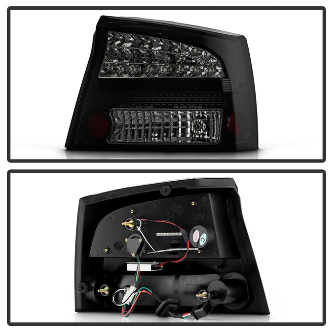 Black Smoke LED Tail Lights <br>06-08 Dodge Charger