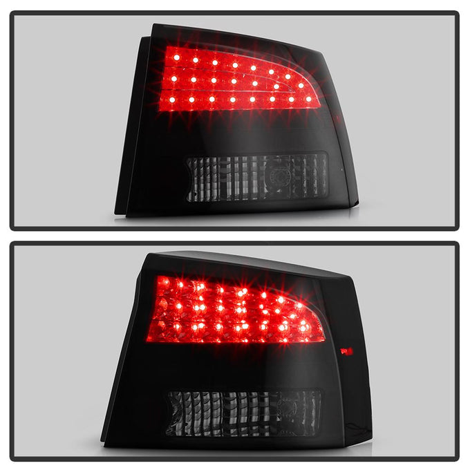 Black Smoke LED Tail Lights <br>06-08 Dodge Charger