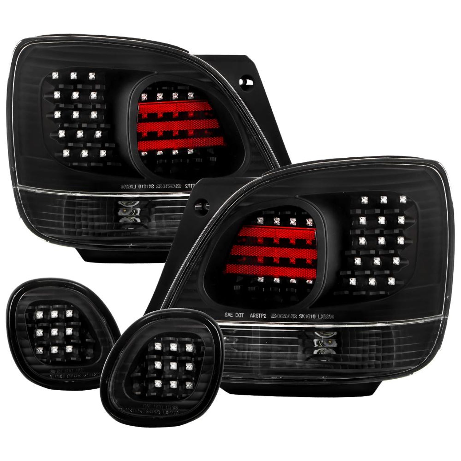 Black LED Tail Lights <br>98-05 Lexus GS300 98-00 Lexus GS400