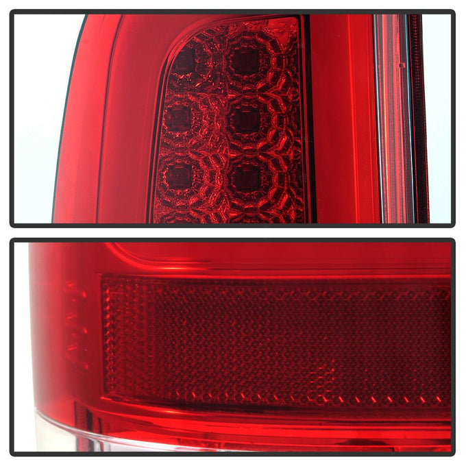 Version 3 Red Clear Light Bar LED Tail Lights <br>97-03 Ford F-150, 1999 F-250, 99-07 F250-F550 Super Duty