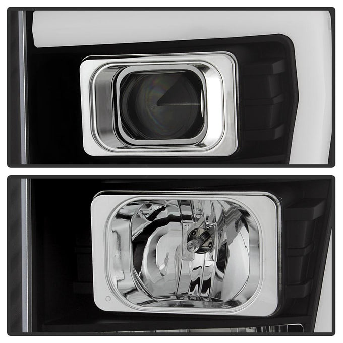 Version 2 Black Light Bar DRL Projector Headlights <br>11-16 Ford F-250 F-350 F-450 Super Duty