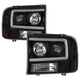 Black 1PC Light Bar Projector Headlights <br>99-04 Ford F-250 Super Duty 00-04 Ford Excursion