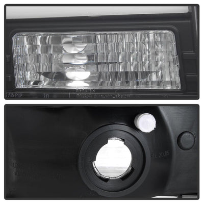 Black 1PC Light Bar Projector Headlights <br>99-04 Ford F-250 Super Duty 00-04 Ford Excursion