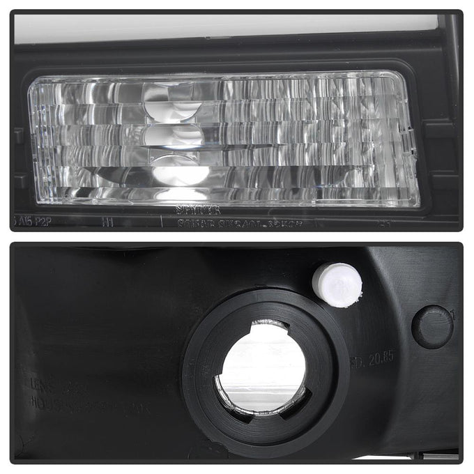 Black 1PC Light Bar Projector Headlights <br>99-04 Ford F-250 Super Duty 00-04 Ford Excursion