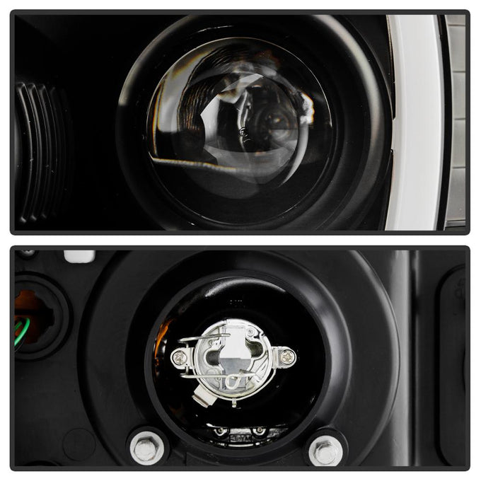 Version 2 Black Light Bar DRL Projector Headlights <br>05-11 Toyota Tacoma