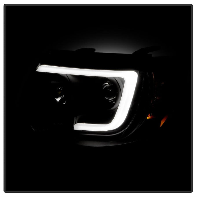 Version 2 Black Light Bar DRL Projector Headlights <br>05-11 Toyota Tacoma