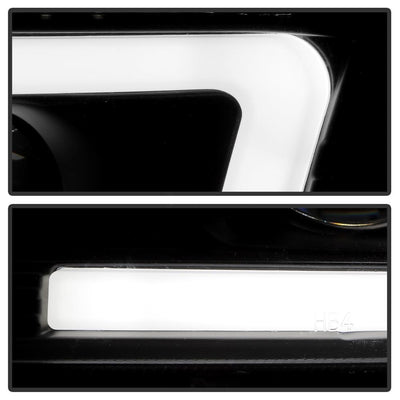 Version 2 Black Light Bar DRL Projector Headlights <br>99-06 GMC Sierra 1500-3500, Yukon, 2007 Classic