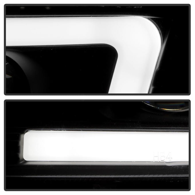 Version 2 Black Light Bar DRL Projector Headlights <br>99-06 GMC Sierra 1500-3500, Yukon, 2007 Classic