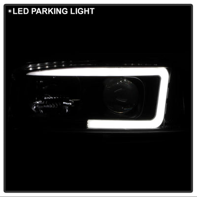 Version 2 Black Light Bar DRL Projector Headlights <br>99-06 GMC Sierra 1500-3500, Yukon, 2007 Classic
