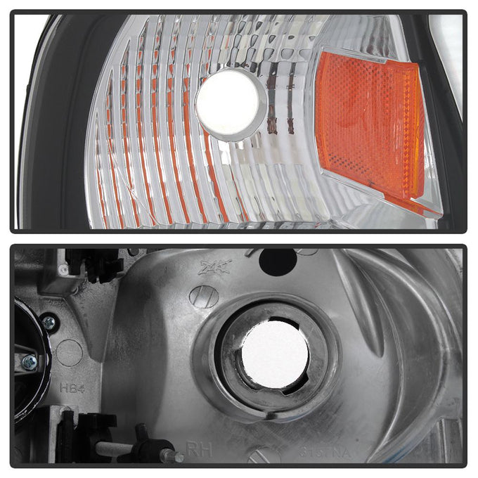 Black 1PC Light Bar Projector Headlights <br>97-03 Ford F-150 97-02 Ford Expedition