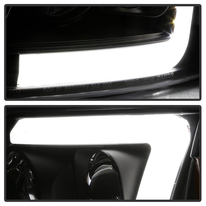 Black 1PC Light Bar Projector Headlights <br>97-03 Ford F-150 97-02 Ford Expedition