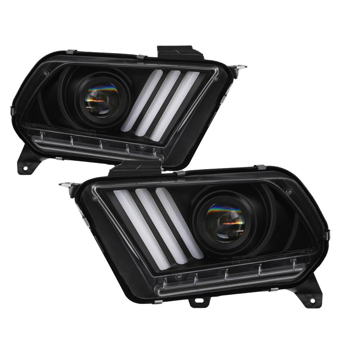 LED Sequential Turn Signals Black Light Bar Projector Headlights <br>10-12 Ford Mustang