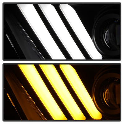 LED Sequential Turn Signals Black Light Bar Projector Headlights <br>10-12 Ford Mustang