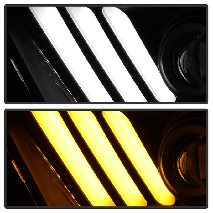 LED Sequential Turn Signals Black Light Bar Projector Headlights <br>10-12 Ford Mustang
