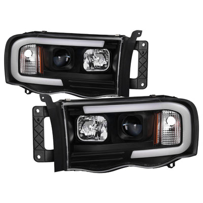 Black Light Bar Projector Headlights <br>02-05 Dodge Ram 1500 03-05 Dodge Ram 3500 Ram 2500